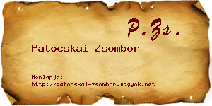 Patocskai Zsombor névjegykártya