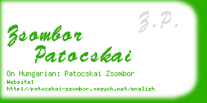 zsombor patocskai business card